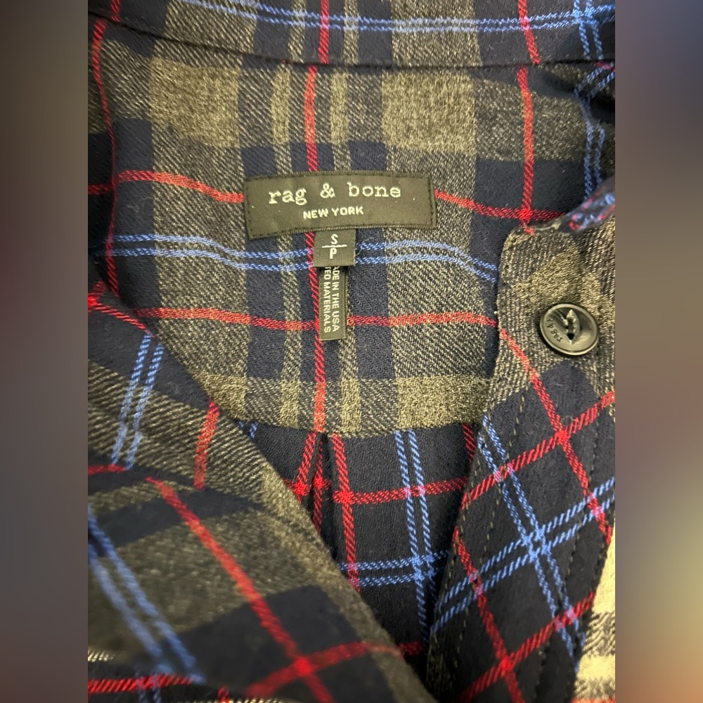 Rag & Bone Felicity Felicia Plaid Tie Waist Viscose Wool Shirt - Picture 5 of 9